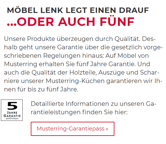Garantie auf Möbel